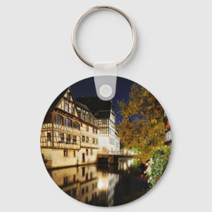 Mooie Straatsburg bij nacht reissouvenir Sleutelhanger