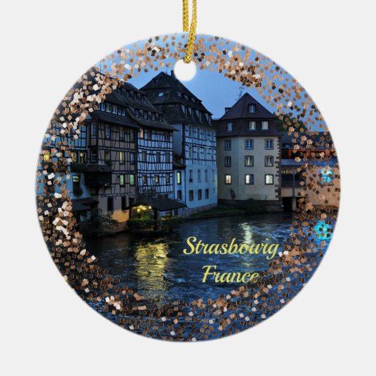 Mooie Straatsburg, Frankrijk keramisch sierframe Keramisch Ornament (Voorkant)