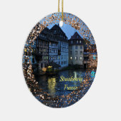 Mooie Straatsburg, Frankrijk Keramische kerstbal l Keramisch Ornament (Rechts)