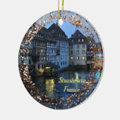 Mooie Straatsburg, Frankrijk Keramische kerstbal l Keramisch Ornament (Links)