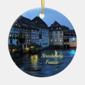 Mooie Straatsburg, Frankrijk met kerst heilig Keramisch Ornament (Voorkant)