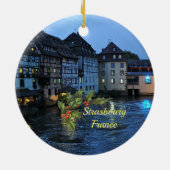 Mooie Straatsburg, Frankrijk met kerst heilig Keramisch Ornament (Achterkant)