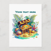Mooie strand aanpasbare schatkist briefkaart (Voorkant)