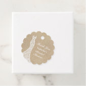 Mooie strand bruidsjurk feest bedank kaartje wit bedankjes labels (In situ)