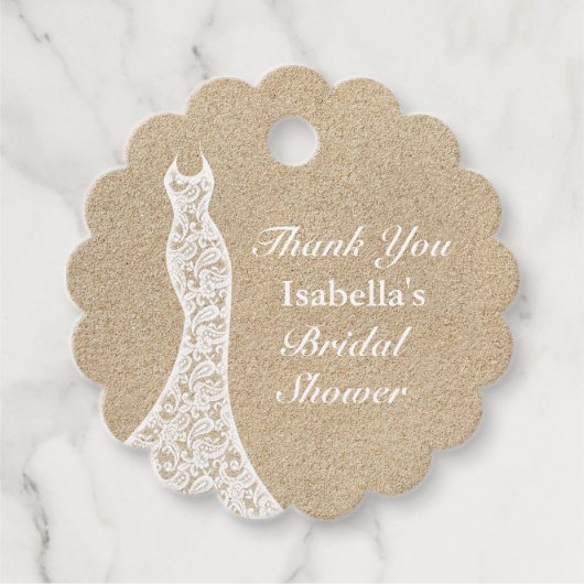 Mooie strand bruidsjurk feest bedank kaartje wit bedankjes labels (Voorkant)