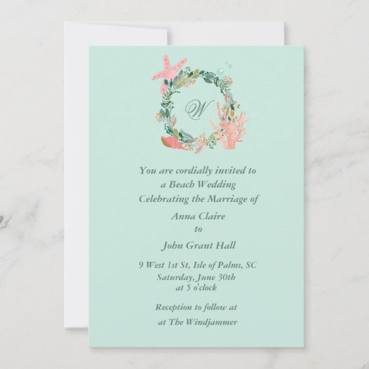 Mooie strand bruiloft aankondigingen | Custom (Voorkant)