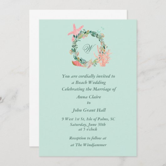 Mooie strand bruiloft aankondigingen | Custom (Voorkant / Achterkant)