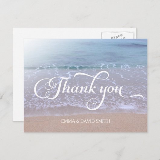 Mooie strand bruiloft dank u briefkaart (Voorkant / Achterkant)