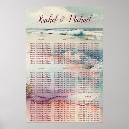 Mooie strand bruiloft poster