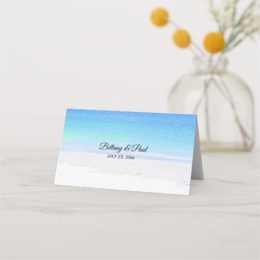 Mooie Strand bruiloft zitplaats kaart Plaatskaartje (Achterkant)