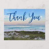 Mooie strand bruiloft zonsondergang Custom Dank u Briefkaart (Voorkant)