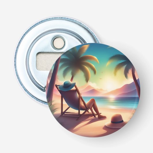 mooie strand button flesopener (Voorkant)