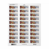 Mooie strand en bloemen retouradres etiket (Full Sheet)