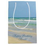 Mooie strand Foto Aangepaste oceaangolven Dag Medium Cadeauzakje (Voorkant)