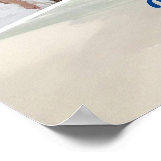 Mooie Strand Foto Collage Bruiloft Welkom Poster (Hoek)