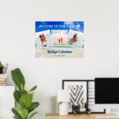 Mooie Strand Foto Collage Bruiloft Welkom Poster (Thuiskantoor)