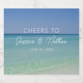 Mooie strand fotografie bruiloft aangepaste juiche sparkling wijnetiket (Enkel label)