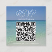 Mooie strand fotografie bruiloft QR code RSVP Informatiekaartje (Voorkant)