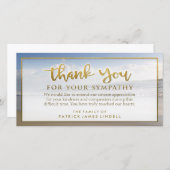 Mooie strand gouden dank je sympathiekaart bedankkaart (Voorkant / Achterkant)