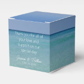 Mooie strand horizon gepersonaliseerde bruiloft bedankdoosjes (Voorkant Zijde)