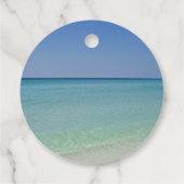 Mooie strand horizon gepersonaliseerde bruiloft bedankjes labels (Achterkant)