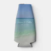 Mooie strand horizon gepersonaliseerde bruiloft flesjeskoeler (Voorkant)