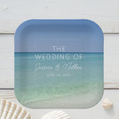 Mooie strand horizon gepersonaliseerde bruiloft papieren bordje