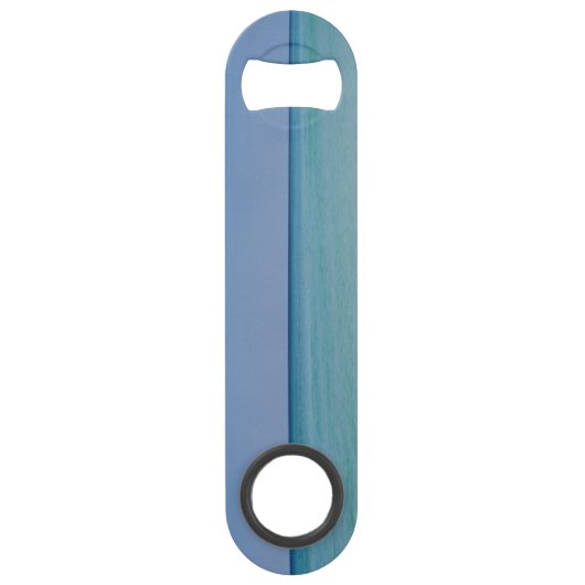 Mooie strand horizon gepersonaliseerde bruiloft speed flessenopener (Achterkant)