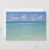 Mooie strand horizonfotografie aan zee save the date (Voorkant)