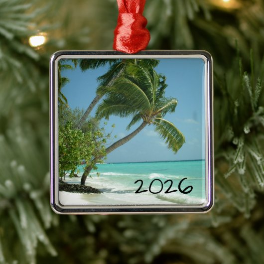 Mooie Strand, Malediven Metalen Ornament (Boom)