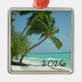 Mooie Strand, Malediven Metalen Ornament (Voorkant)