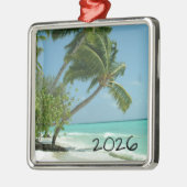 Mooie Strand, Malediven Metalen Ornament (Links)