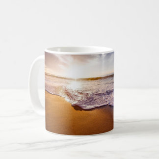 Mooie strand scene koffiemok