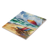 Mooie strand scene  tegeltje (Zijkant)