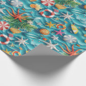 Mooie strand schelp patroon cadeaupapier (Hoek)
