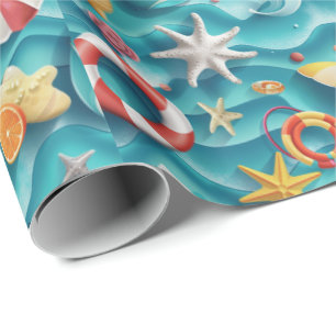 Mooie strand schelp patroon cadeaupapier