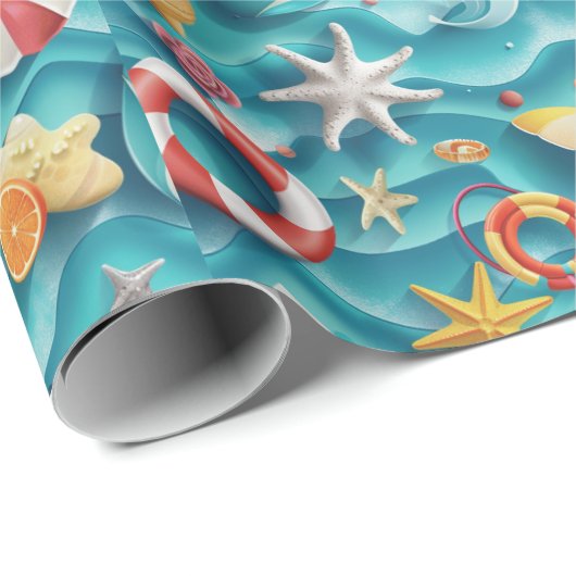 Mooie strand schelp patroon cadeaupapier (Rol Hoek)
