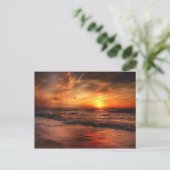 Mooie strand Sunset Briefkaart (Staand voorkant)