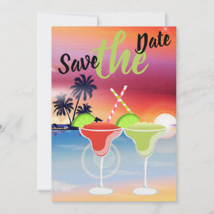 Mooie strand Sunset Margarita Love Wedding Save The Date