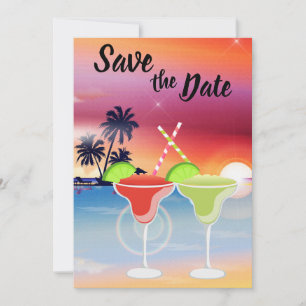 Mooie strand Sunset Margarita Love Wedding Save The Date