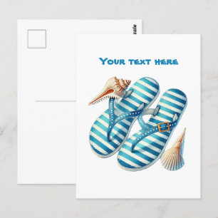 Mooie strand teenslippers briefkaart