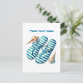 Mooie strand teenslippers briefkaart (Staand voorkant)