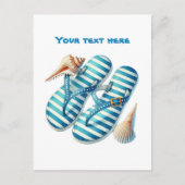 Mooie strand teenslippers briefkaart (Voorkant)