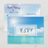 Mooie Strand Wedding RSVP kalligrafie | suite Briefkaart (Voorkant / Achterkant)