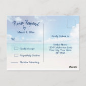 Mooie Strand Wedding RSVP kalligrafie | suite Briefkaart (Achterkant)