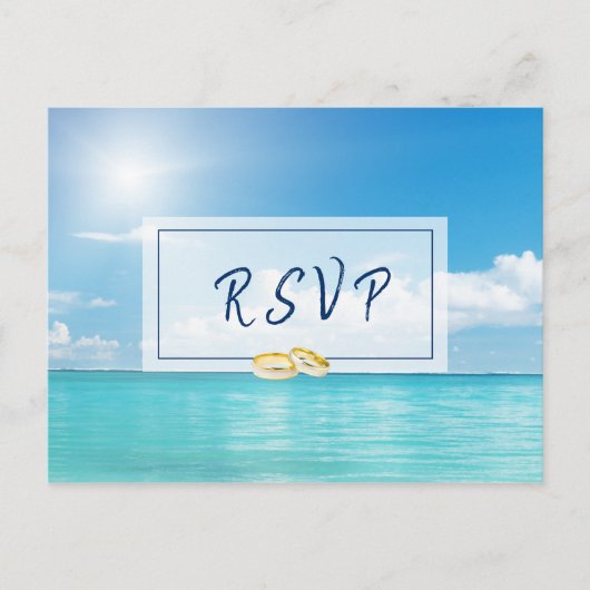 Mooie Strand Wedding RSVP kalligrafie | suite Briefkaart (Voorkant)