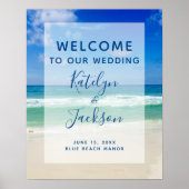 Mooie strand Welkom bij onze trouwposter Poster (Voorkant)