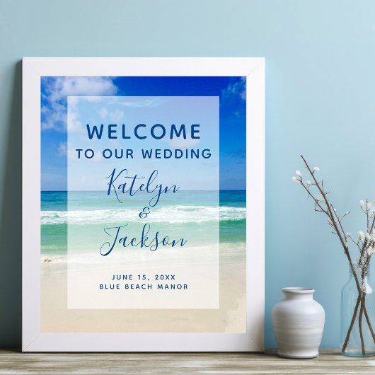 Mooie strand Welkom bij onze trouwposter Poster