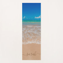 Mooie strand zee aangepaste naam yogamat