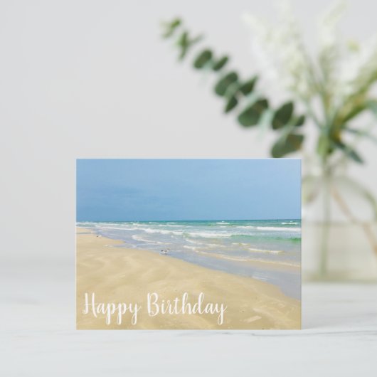 Mooie strand zeefotografie Gefeliciteerd met je ve Briefkaart (Staand voorkant)